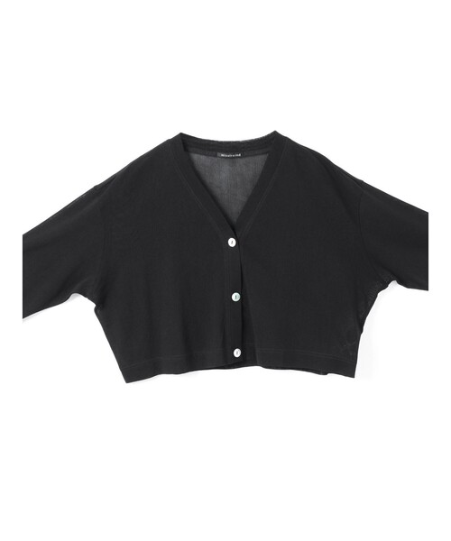 mizuiroind(ミズイロインド)の「mizuiro ind メッシュVネックショートカーディガン(カーディガン/ボレロ・レディース・ブラック/サンドベージュ/ネイビー・FREE)」の21枚目の写真