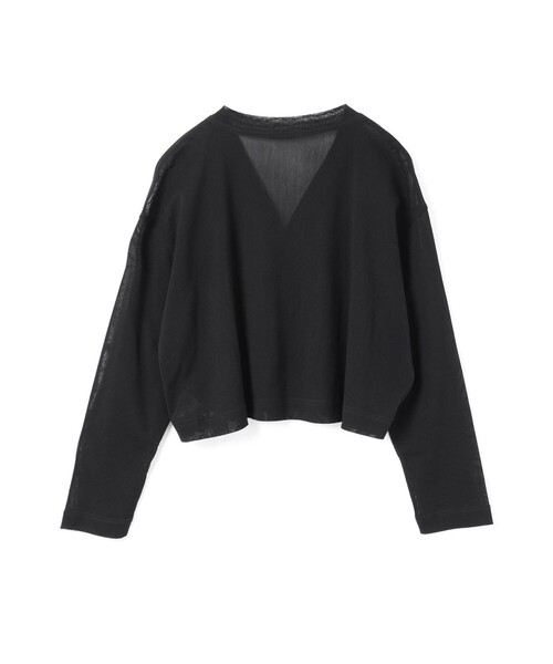 mizuiroind(ミズイロインド)の「mizuiro ind メッシュVネックショートカーディガン(カーディガン/ボレロ・レディース・ブラック/サンドベージュ/ネイビー・FREE)」の22枚目の写真