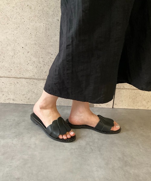 EATME リボンシアーブーツサンダル ブラック M BACKリボンシアーブーツ