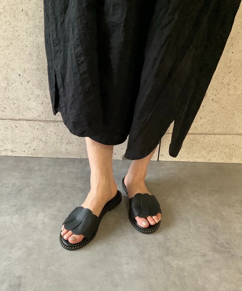 ALL BLACK（オールブラック）の「【本革/軽量/163g】フラットサンダル（サンダル・レディース・ブラック/アイボリー・37/36/35/39/38）」の10枚目の写真