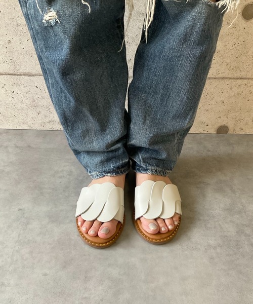 ALL BLACK（オールブラック）の「【本革/軽量/163g】フラットサンダル（サンダル・レディース・ブラック/アイボリー・37/36/35/39/38）」の15枚目の写真