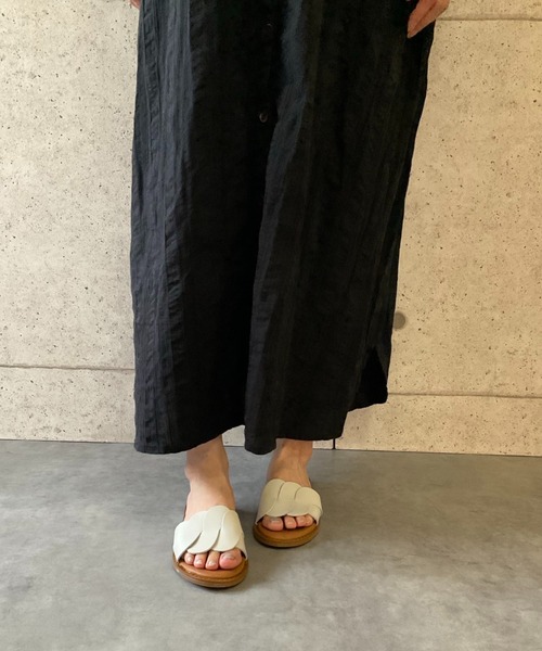 ALL BLACK（オールブラック）の「【本革/軽量/163g】フラットサンダル（サンダル・レディース・ブラック/アイボリー・37/36/35/39/38）」の21枚目の写真