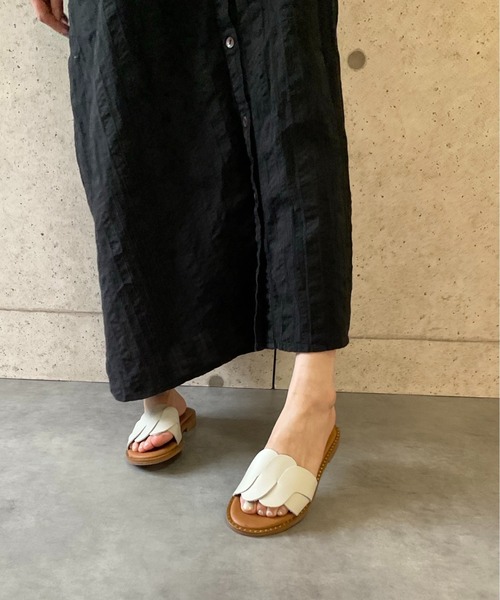 ALL BLACK（オールブラック）の「【本革/軽量/163g】フラットサンダル（サンダル・レディース・ブラック/アイボリー・37/36/35/39/38）」の22枚目の写真