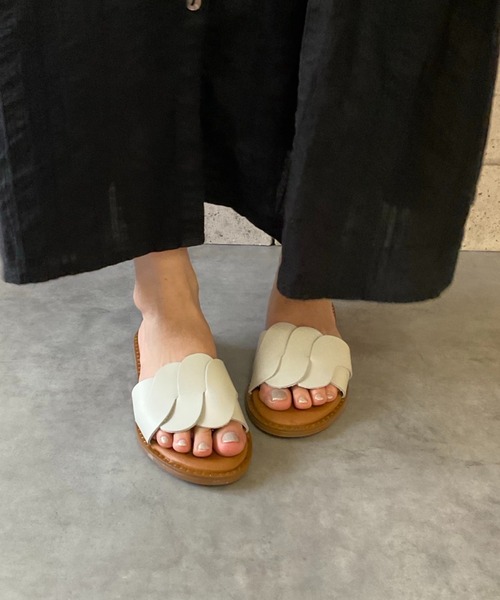 ALL BLACK（オールブラック）の「【本革/軽量/163g】フラットサンダル（サンダル・レディース・ブラック/アイボリー・37/36/35/39/38）」の20枚目の写真