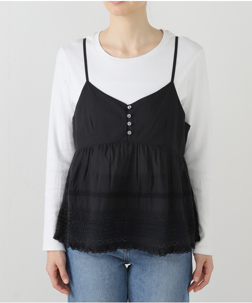 JOURNAL STANDARD(ジャーナルスタンダード)の「インディアボイルレースキャミ(シャツ/ブラウス・レディース・ブラック/ホワイト・FREE)」の11枚目の写真