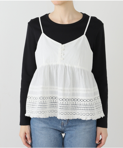 JOURNAL STANDARD(ジャーナルスタンダード)の「インディアボイルレースキャミ(シャツ/ブラウス・レディース・ブラック/ホワイト・FREE)」の14枚目の写真