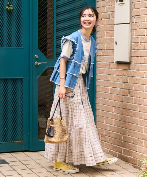 ベスト ジレ RED KAP × FREAK'S STORE/レッドキャップ 別注 フリルベスト レディース FREAK'S STORE ベスト ジレ RED KAP × STORE/レッドキャップ