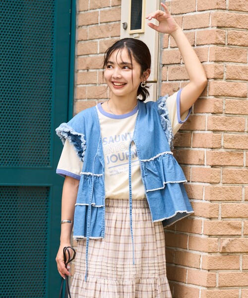 FREAK'S STORE(フリークスストア)の「RED KAP × FREAK'S STORE/レッドキャップ 別注 フリルベスト(ベスト・レディース・ブラック/ベージュ/サックスブルー・フリ-)」の12枚目の写真
