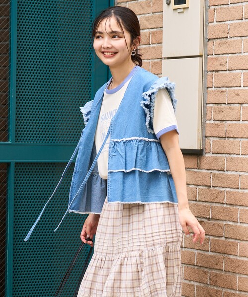 FREAK'S STORE(フリークスストア)の「RED KAP × FREAK'S STORE/レッドキャップ 別注 フリルベスト(ベスト・レディース・ブラック/ベージュ/サックスブルー・フリ-)」の13枚目の写真