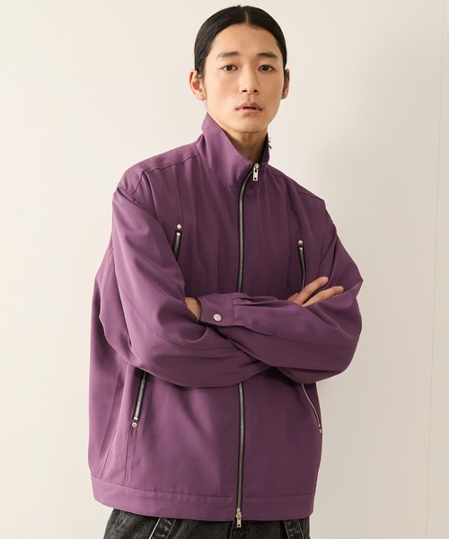JUNRED（ジュンレッド）の「ラディアルジップブルゾン（ブルゾン・メンズ・ブラック/パープル・S/M/L）」の4枚目の写真