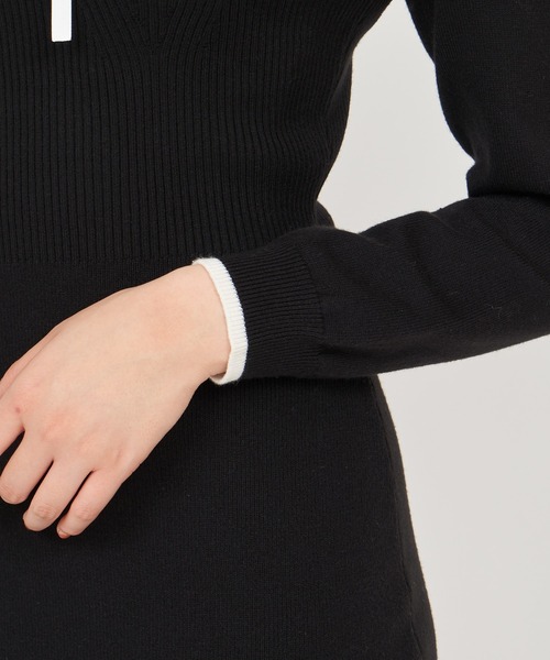 ROYAL PARTY（ロイヤルパーティー）の「配色リボンニットマーメイドワンピース（ワンピース・レディース・グリーン/オフホワイト/ブラック・FREE）」の17枚目の写真