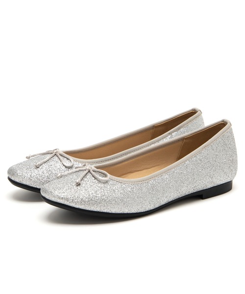 JELLY BEANS（ジェリービーンズ）の「ラウンドトゥモールドソールバレエシューズ【バレエコア】＜クッション性抜群！歩きやすい！＞(211-51323)JELLY BEANS(ジェリービーンズ)（バレエシューズ・レディース・ブラック系/ホワイト/ブラック/シルバー・23.5/24/24.5/22.5/23）」の12枚目の写真