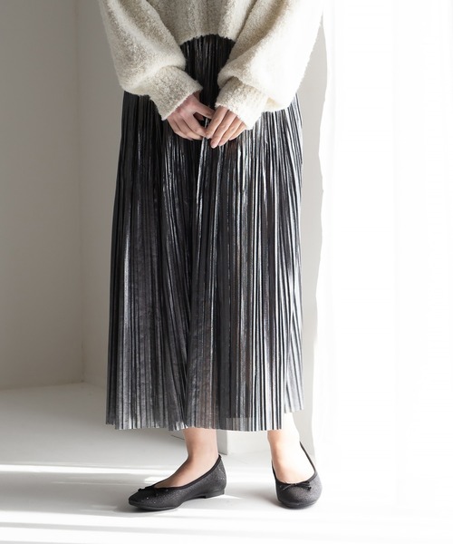 JELLY BEANS（ジェリービーンズ）の「ラウンドトゥモールドソールバレエシューズ【バレエコア】＜クッション性抜群！歩きやすい！＞(211-51323)JELLY BEANS(ジェリービーンズ)（バレエシューズ・レディース・ブラック系/ホワイト/ブラック/シルバー・23.5/24/24.5/22.5/23）」の21枚目の写真