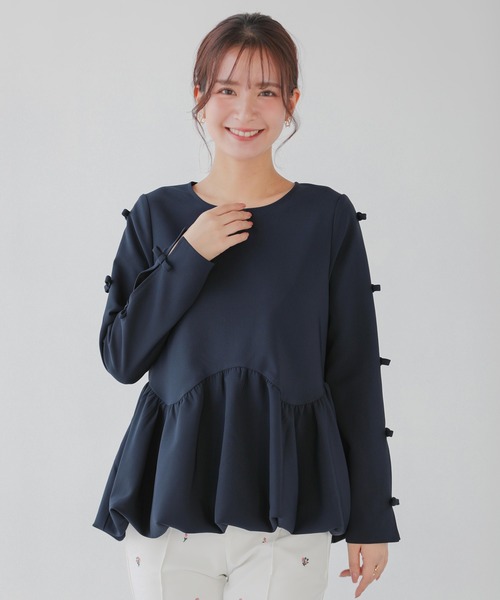 袖リボンウェーブ切り替えバルーントップス（その他トップス）｜Fit