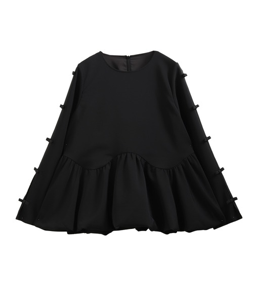 Fit more(フィットモア)の「袖リボンウェーブ切り替えバルーントップス(その他トップス・レディース・ネイビー/ブルーグレー/ブラック・FREE)」の19枚目の写真
