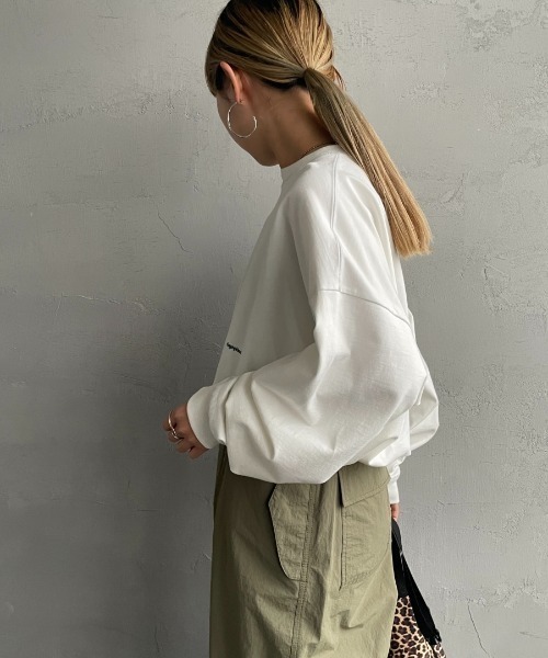 GYMPHLEX（ジムフレックス）の「[GYMPHLEX/ジムフレックス] ワンポイントロゴ刺繍 ヘビーウェイトクルーネックロンT（Tシャツ/カットソー・レディース・チャコールグレー/ライトグレー/ライトブルー/ネイビー/グレイッシュベージュ/オフホワイト・M/L/XS）」の19枚目の写真