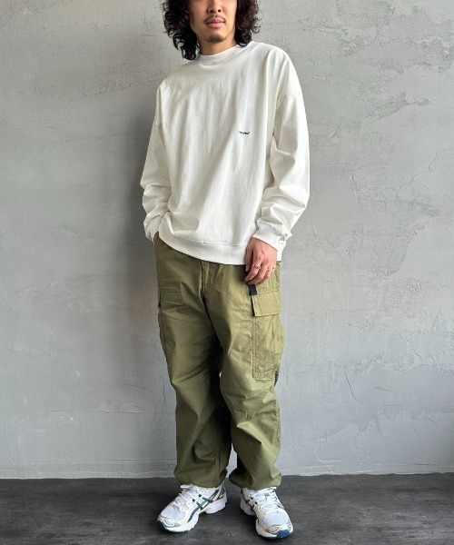 GYMPHLEX（ジムフレックス）の「[GYMPHLEX/ジムフレックス] ワンポイントロゴ刺繍 ヘビーウェイトクルーネックロンT（Tシャツ/カットソー・レディース・チャコールグレー/ライトグレー/ライトブルー/ネイビー/グレイッシュベージュ/オフホワイト・M/L/XS）」の8枚目の写真