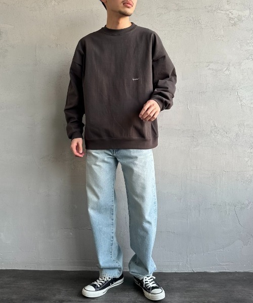 GYMPHLEX（ジムフレックス）の「[GYMPHLEX/ジムフレックス] ワンポイントロゴ刺繍 ヘビーウェイトクルーネックロンT（Tシャツ/カットソー・レディース・チャコールグレー/ライトグレー/ライトブルー/ネイビー/グレイッシュベージュ/オフホワイト・M/L/XS）」の11枚目の写真