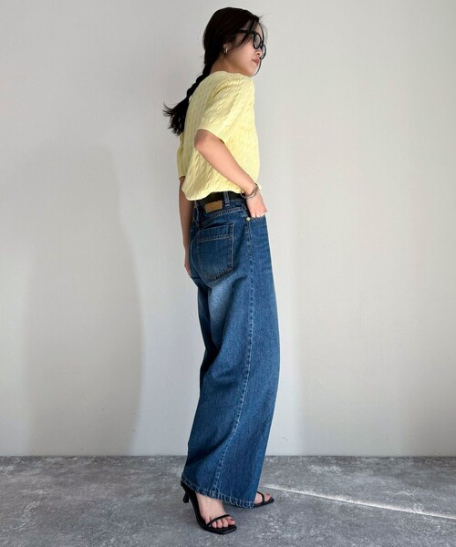 fredy emue(フレディエミュ)の「FR刺繍ケーブル柄ポケ付きプルオーバー(ニット/セーター・レディース・ベージュ/ネイビー/オフホワイト/イエロー/ブルー/ブラウン/レッド・38)」の18枚目の写真