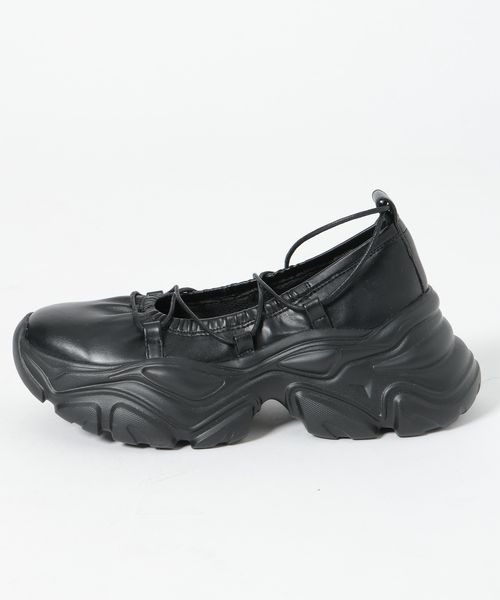 JEANASIS（ジーナシス）の「レースアップバレエスニーカー/320124（バレエシューズ・レディース・シルバー系その他/ブラック・MEDIUM/LARGE）」の9枚目の写真