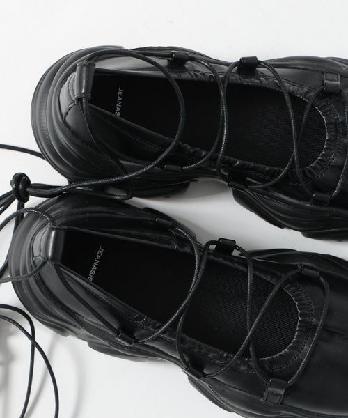 JEANASIS（ジーナシス）の「レースアップバレエスニーカー/320124（バレエシューズ・レディース・シルバー系その他/ブラック・MEDIUM/LARGE）」の12枚目の写真