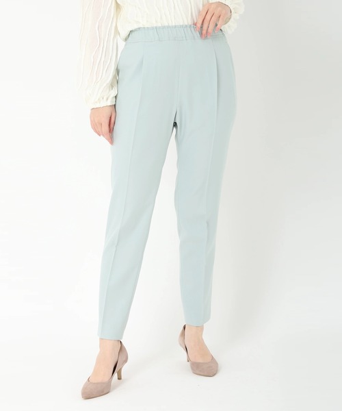 STRAWBERRY-FIELDS（ストロベリーフィールズ）の「タックテーパードイージーパンツ　ロングパンツ（その他パンツ・レディース・イエロー系その他/ライトグリーン・1/2）」の2枚目の写真