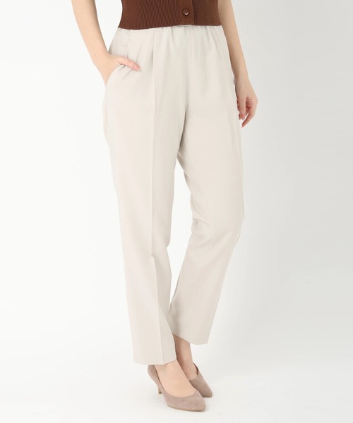 STRAWBERRY-FIELDS（ストロベリーフィールズ）の「タックテーパードイージーパンツ　ロングパンツ（その他パンツ・レディース・イエロー系その他/ライトグリーン・1/2）」の5枚目の写真