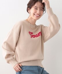SHOO・LA・RUE | 【洗える/S-LL/ちくちくしにくい】大人のための ロゴ入りスウェットライクニット(ニット/セーター)