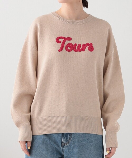 SHOO・LA・RUE(シューラルー)の「【洗える/S-LL/ちくちくしにくい】大人のための ロゴ入りスウェットライクニット(ニット/セーター・レディース・アイボリー/ライトグレー/ネイビー/ベージュ・01/02/03/04)」の18枚目の写真