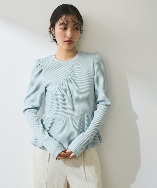 ADAM ET ROPE'（アダムエロペ）の「【WEB限定】パフスリーブペプラム