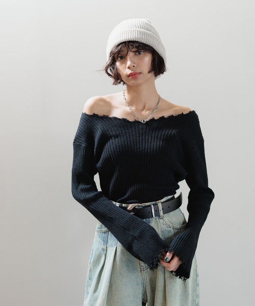 PAGEBOY（ページボーイ）の「【前後着用可能】ダメージリブ2WAYプル