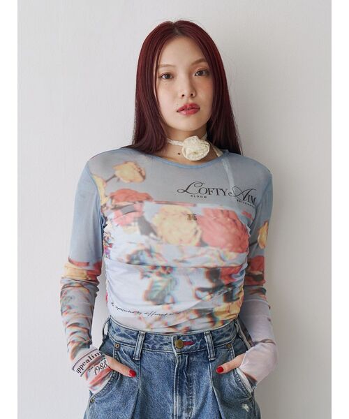 tシャツ シースルーフラワートップス レディース 楽天市場】花柄 シースルー トップス ブラウスの通販