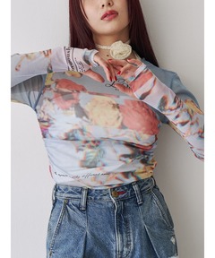 EMOTIONAL COLLAGE RIB TOP（Tシャツ/カットソー）｜Ameri（アメリ）の