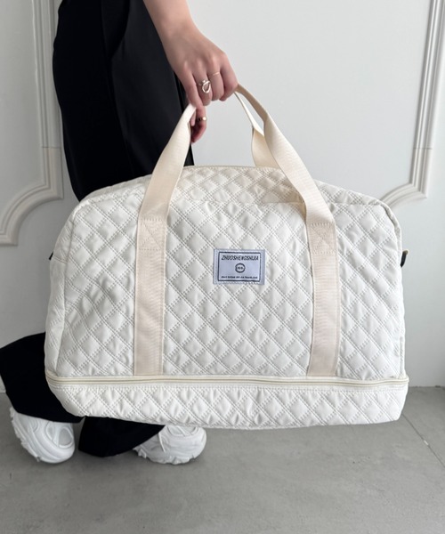 wears(ウェアーズ)の「大容量 キルティング軽量トラベルボストンバッグ(ボストンバッグ・メンズ・ブラック/ホワイト/ピンク・FREE)」の8枚目の写真