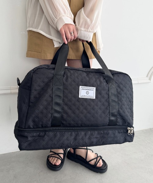 wears(ウェアーズ)の「大容量 キルティング軽量トラベルボストンバッグ(ボストンバッグ・メンズ・ブラック/ホワイト/ピンク・FREE)」の18枚目の写真