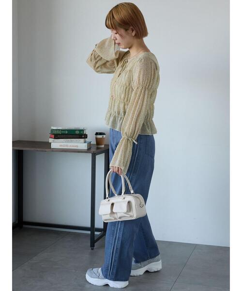 ehka sopo(エヘカソポ)の「小花柄リボンシャーリングブラウス(シャツ/ブラウス・レディース・ミント/イエロー/ブラック・F)」の12枚目の写真