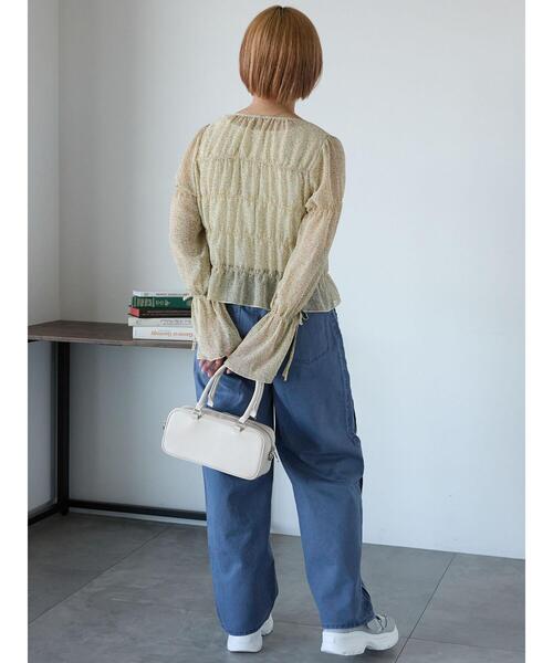 ehka sopo(エヘカソポ)の「小花柄リボンシャーリングブラウス(シャツ/ブラウス・レディース・ミント/イエロー/ブラック・F)」の13枚目の写真