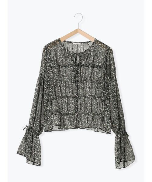 ehka sopo(エヘカソポ)の「小花柄リボンシャーリングブラウス(シャツ/ブラウス・レディース・ミント/イエロー/ブラック・F)」の16枚目の写真