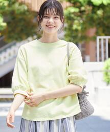 Dessin | 【360度可愛い・洗える】バックヘンリーカットソー(5分袖/XS~L)(Tシャツ/カットソー)