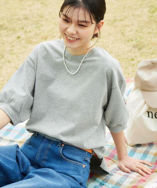 Dessin(デッサン)の「【360度可愛い・洗える】バックヘンリーカットソー(5分袖/XS~L)(Tシャツ/カットソー・レディース・ホワイト系/グレー/イエロー系その他/ネイビー/ブルー/ナチュラル/キャメル/イエロー/チャコールグレー・00/01/02/03)」の3枚目の写真