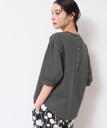 【360度可愛い・洗える】バックヘンリーカットソー（5分袖/XS~L）