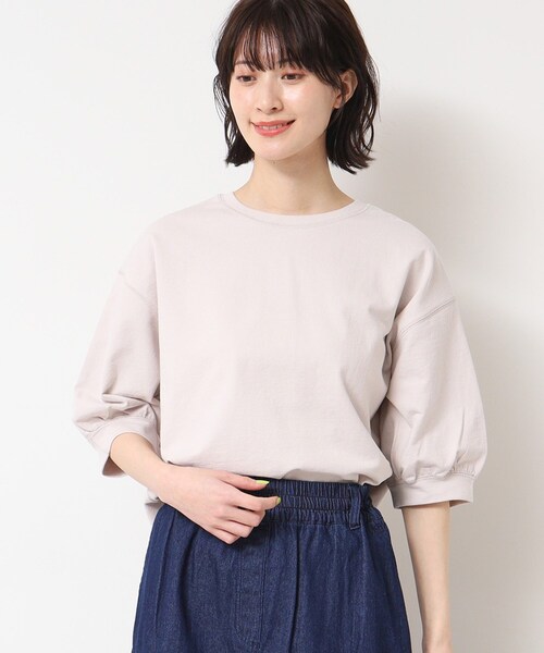 Dessin(デッサン)の「【360度可愛い・洗える】バックヘンリーカットソー(5分袖/XS~L)(Tシャツ/カットソー・レディース・ホワイト系/グレー/イエロー系その他/ネイビー/ブルー/ナチュラル/キャメル/イエロー/チャコールグレー・00/01/02/03)」の17枚目の写真
