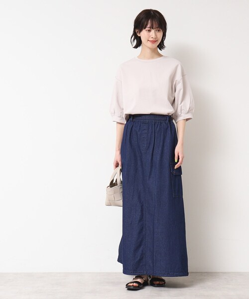 Dessin(デッサン)の「【360度可愛い・洗える】バックヘンリーカットソー(5分袖/XS~L)(Tシャツ/カットソー・レディース・ホワイト系/グレー/イエロー系その他/ネイビー/ブルー/ナチュラル/キャメル/イエロー/チャコールグレー・00/01/02/03)」の18枚目の写真