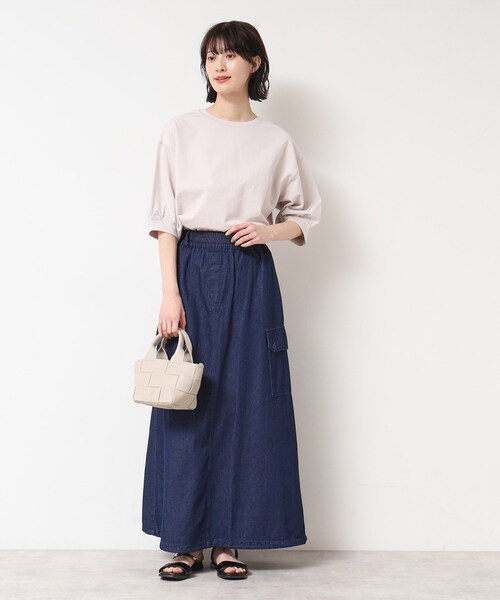 Dessin(デッサン)の「【360度可愛い・洗える】バックヘンリーカットソー(5分袖/XS~L)(Tシャツ/カットソー・レディース・ホワイト系/グレー/イエロー系その他/ネイビー/ブルー/ナチュラル/キャメル/イエロー/チャコールグレー・00/01/02/03)」の19枚目の写真