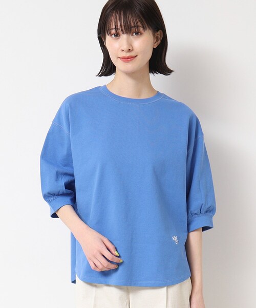 Dessin(デッサン)の「【360度可愛い・洗える】バックヘンリーカットソー(5分袖/XS~L)(Tシャツ/カットソー・レディース・ホワイト系/グレー/イエロー系その他/ネイビー/ブルー/ナチュラル/キャメル/イエロー/チャコールグレー・00/01/02/03)」の22枚目の写真