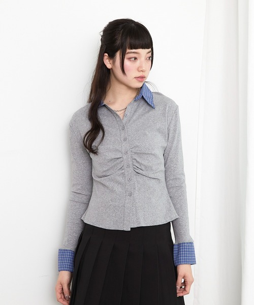 paravion（パラビオン）の「シャツレイヤードトップス（シャツ/ブラウス・レディース・グレー/ブラック/ホワイト・FREE）」の14枚目の写真