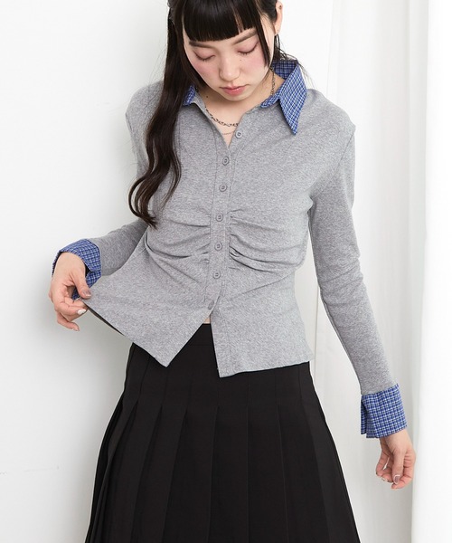 paravion（パラビオン）の「シャツレイヤードトップス（シャツ/ブラウス・レディース・グレー/ブラック/ホワイト・FREE）」の12枚目の写真