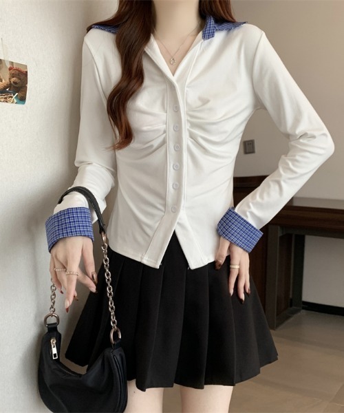 paravion（パラビオン）の「シャツレイヤードトップス（シャツ/ブラウス・レディース・グレー/ブラック/ホワイト・FREE）」の15枚目の写真