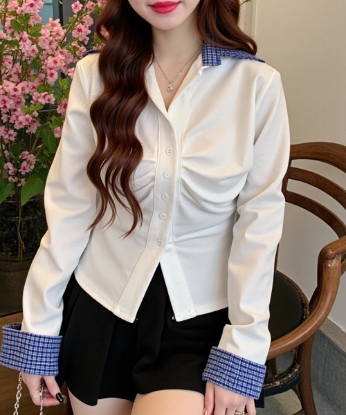 paravion（パラビオン）の「シャツレイヤードトップス（シャツ/ブラウス・レディース・グレー/ブラック/ホワイト・FREE）」の19枚目の写真