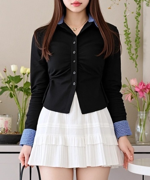 paravion（パラビオン）の「シャツレイヤードトップス（シャツ/ブラウス・レディース・グレー/ブラック/ホワイト・FREE）」の21枚目の写真